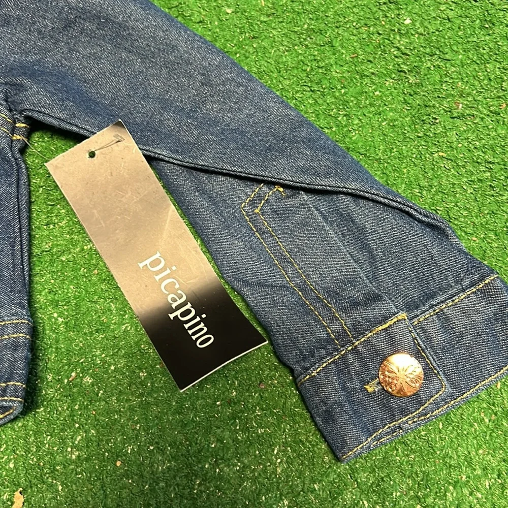 NWT Picapino girls size 4 lightweight jean button up jacket!